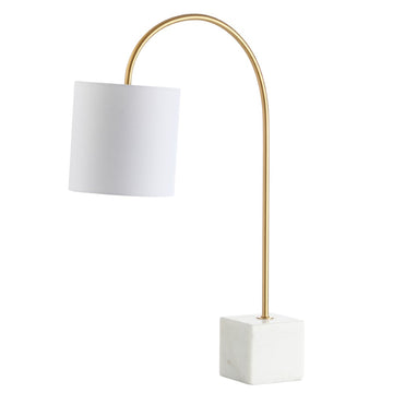 Fisher 25" Marble/Brass LED Table Lamp - JONATHAN Y
